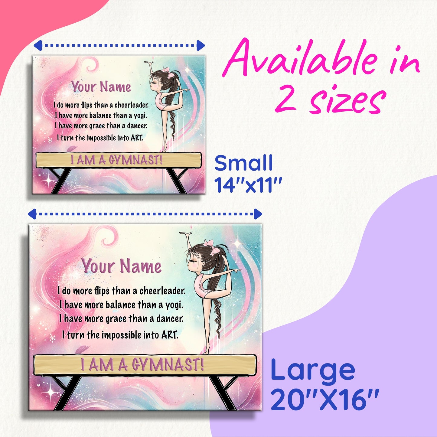 Personalized Gymnastic Sign on Canvas