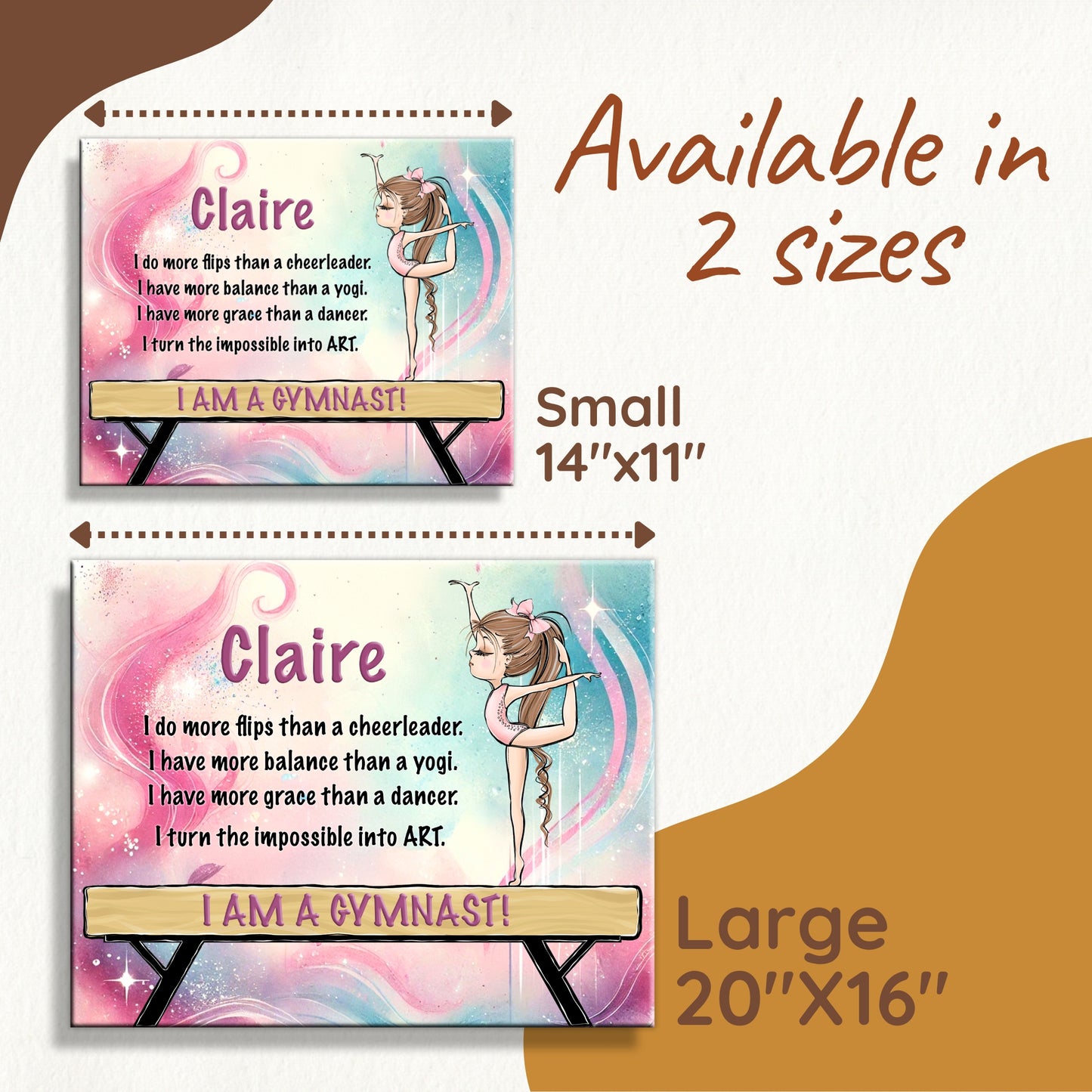 Personalized Gymnastic Sign on Canvas
