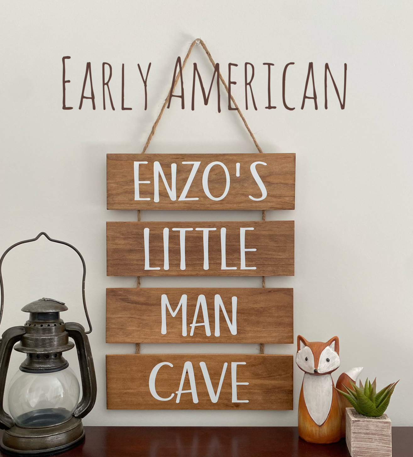 PERSONALIZED Little Man Cave Sign with Rope