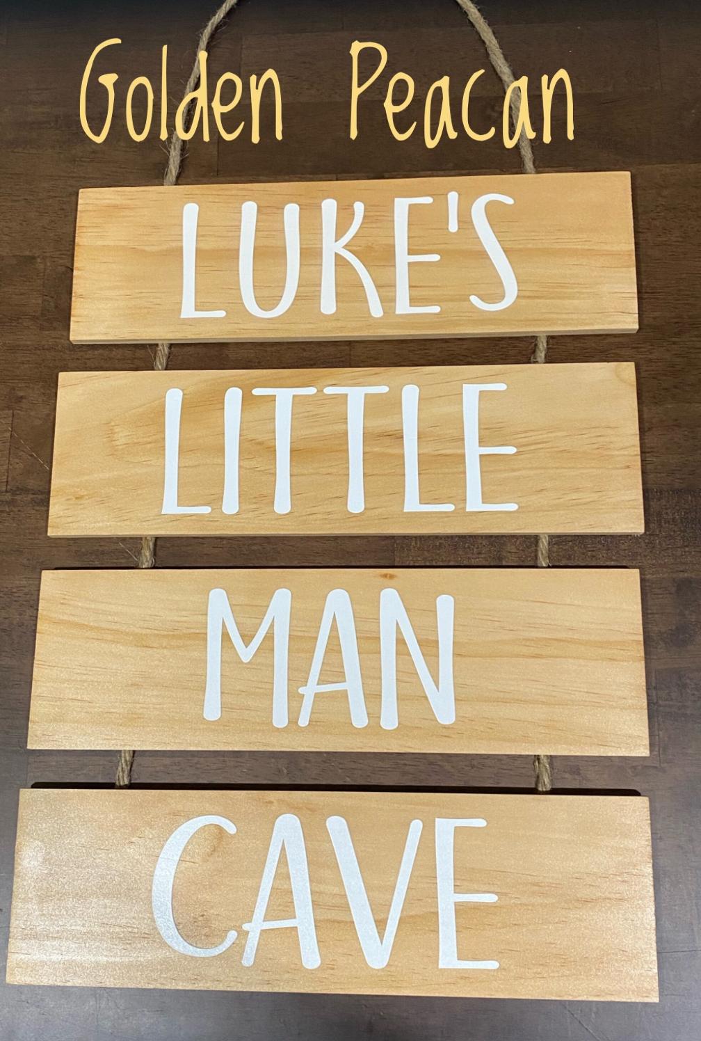 PERSONALIZED Little Man Cave Sign with Rope