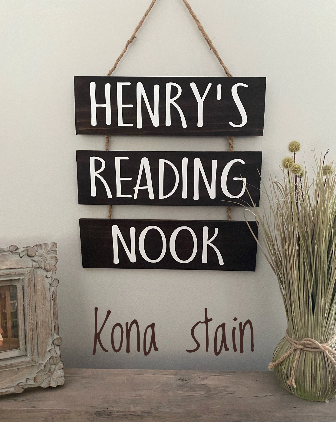 PERSONALIZED Reading Nook Sign with Rope