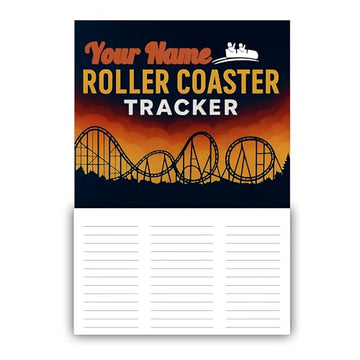 Roller Coaster Tracker Sign for Kids – Personalized Theme Park Ride Tracker – PVC Wall Sign for Theme Park Fans, Adventure Room Decor, Coaster Checklist Chart, 17.7” x 12.16”