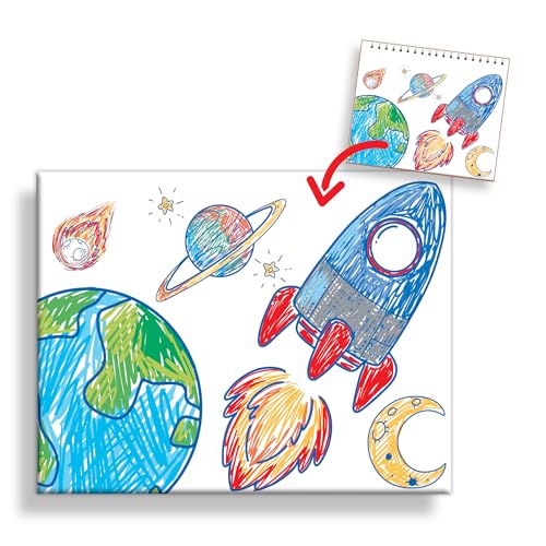 Personalized Children's Artwork Canvas Wall Sign – Custom Printed from Your Kid’s Drawing, 2 Sizes (20x16", 14x11"), Landscape or Portrait (20x16" portrait orientation)