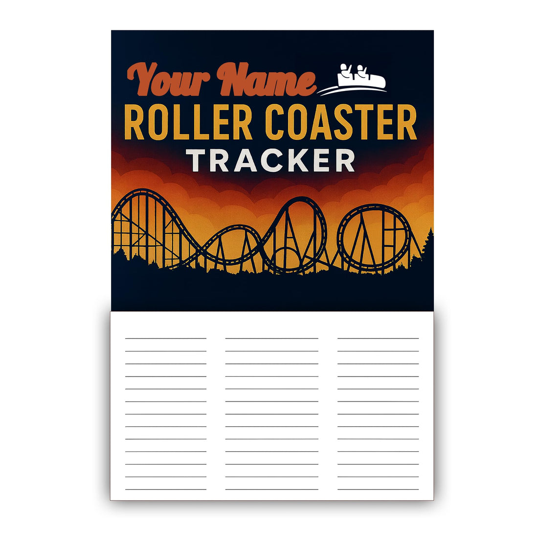 Roller Coaster Tracker Sign for Kids – Personalized Theme Park Ride Tracker – PVC Wall Sign for Theme Park Fans, Adventure Room Decor, Coaster Checklist Chart, 17.7” x 12.16”