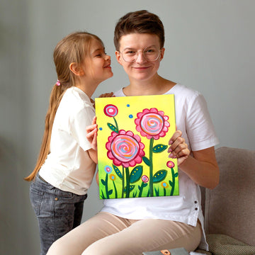 Personalized Children's Artwork Canvas Wall Sign – Custom Printed from Your Kid’s Drawing, 2 Sizes (20x16", 14x11"), Landscape or Portrait (20x16" portrait orientation)