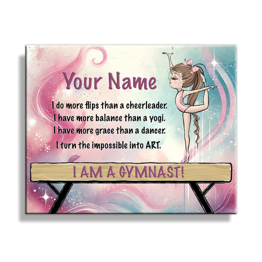 Personalized Gymnastic Sign on Canvas