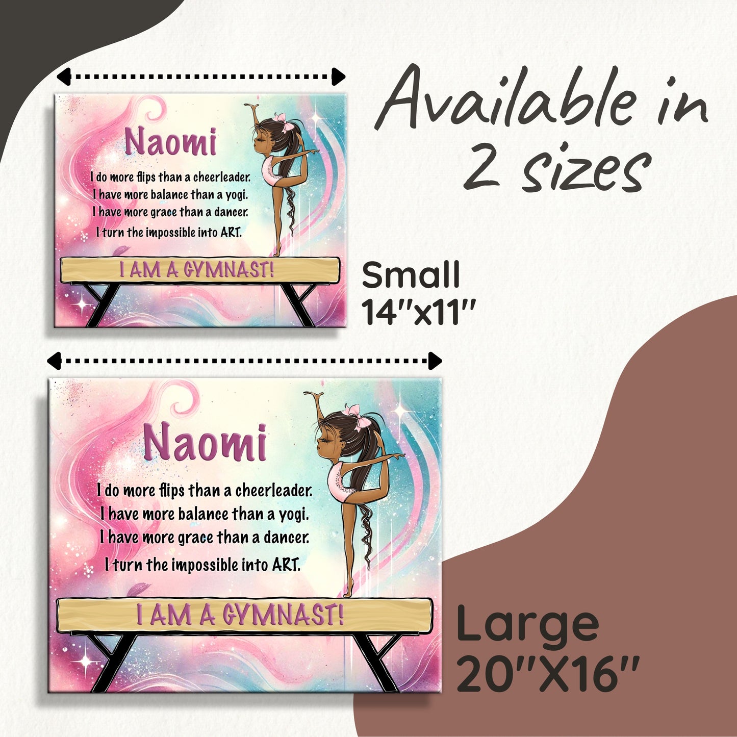 Personalized Gymnastic Sign on Canvas
