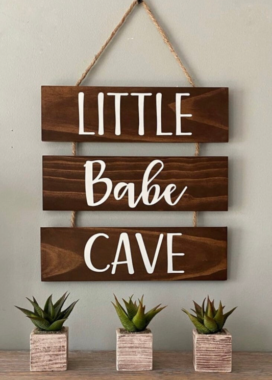 Little Babe Cave Sign with Rope
