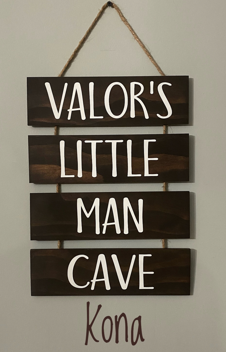 PERSONALIZED Little Man Cave Sign with Rope