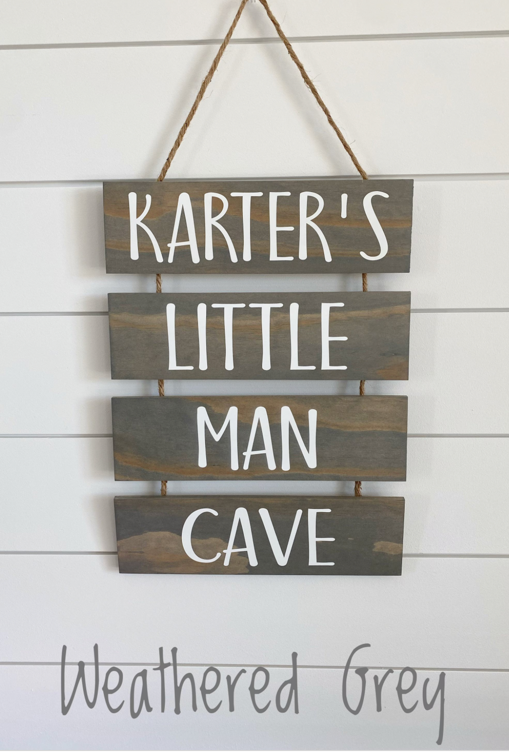 PERSONALIZED Little Man Cave Sign with Rope