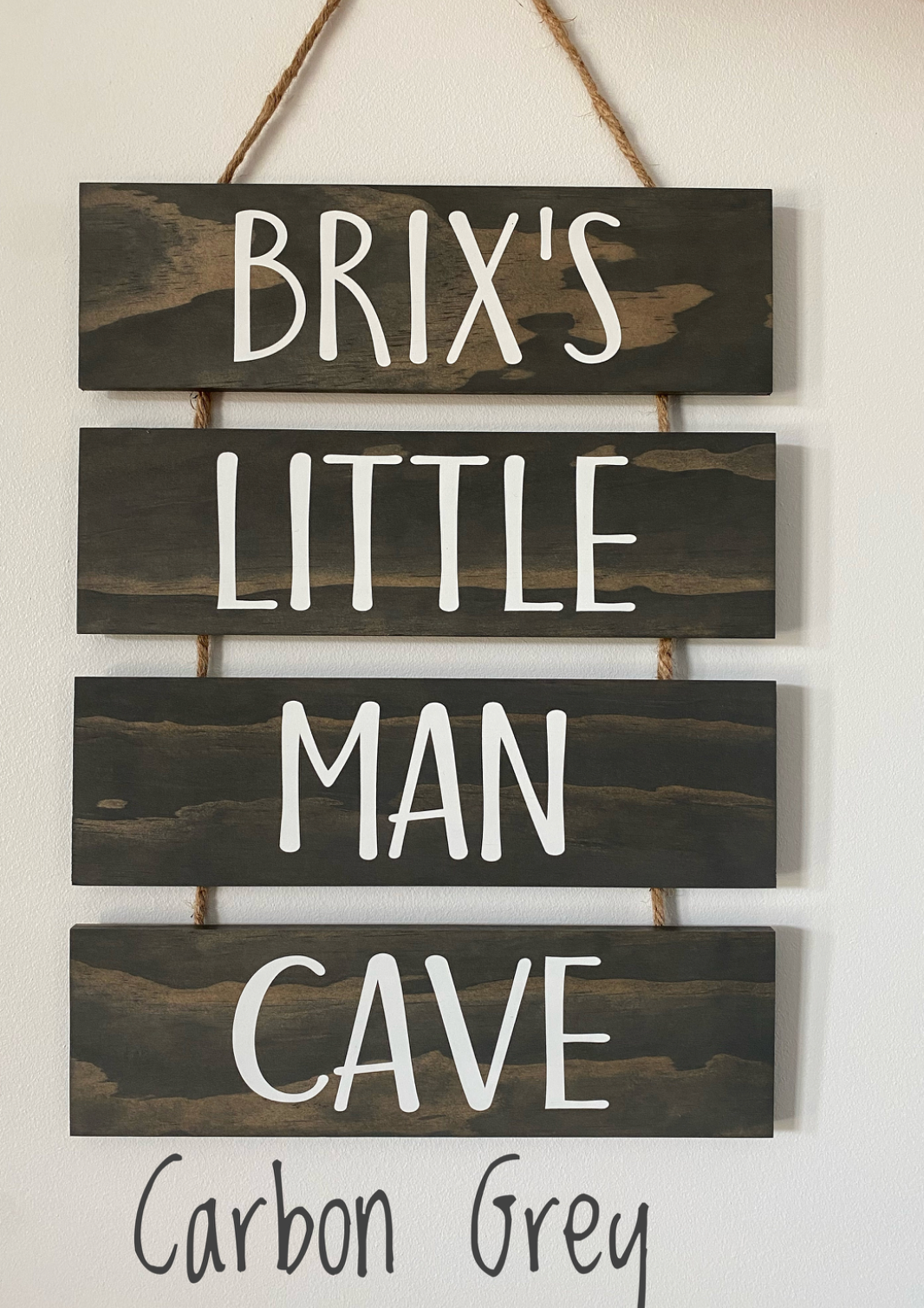 PERSONALIZED Little Man Cave Sign with Rope