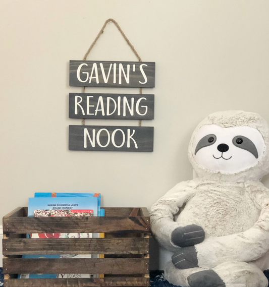PERSONALIZED Reading Nook Sign with Rope