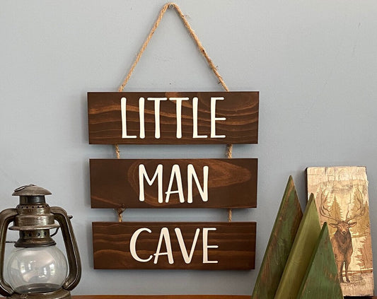 Little Man Cave Sign with Rope