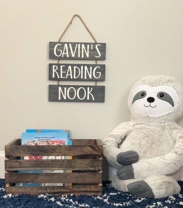 PERSONALIZED Reading Nook Sign with Rope
