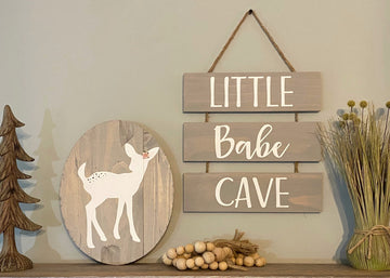 Deer Sign and Little Babe Cave Rope Sign Set