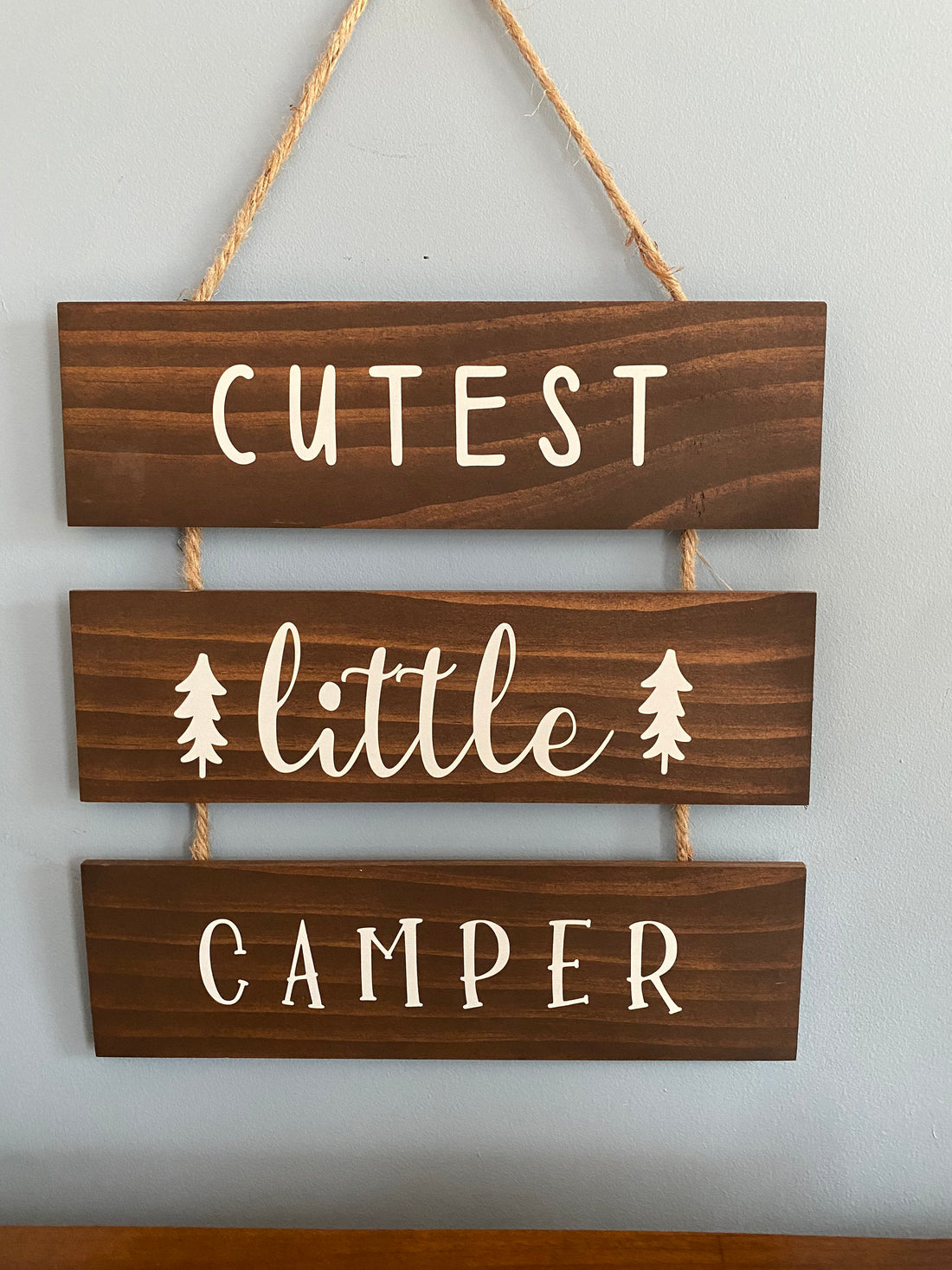 Cutest Little Camper Sign with Rope