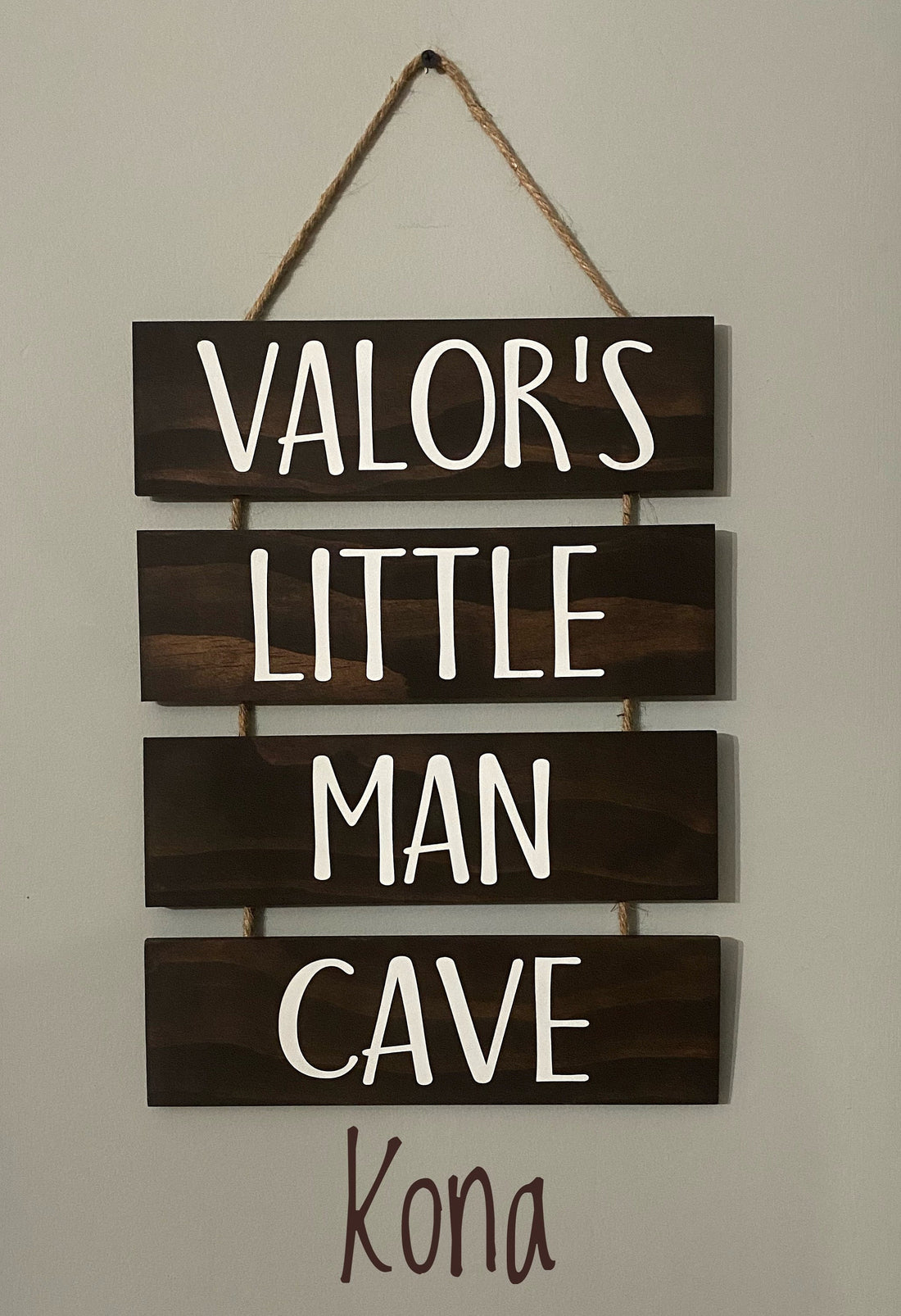PERSONALIZED Little Man Cave Sign with Rope