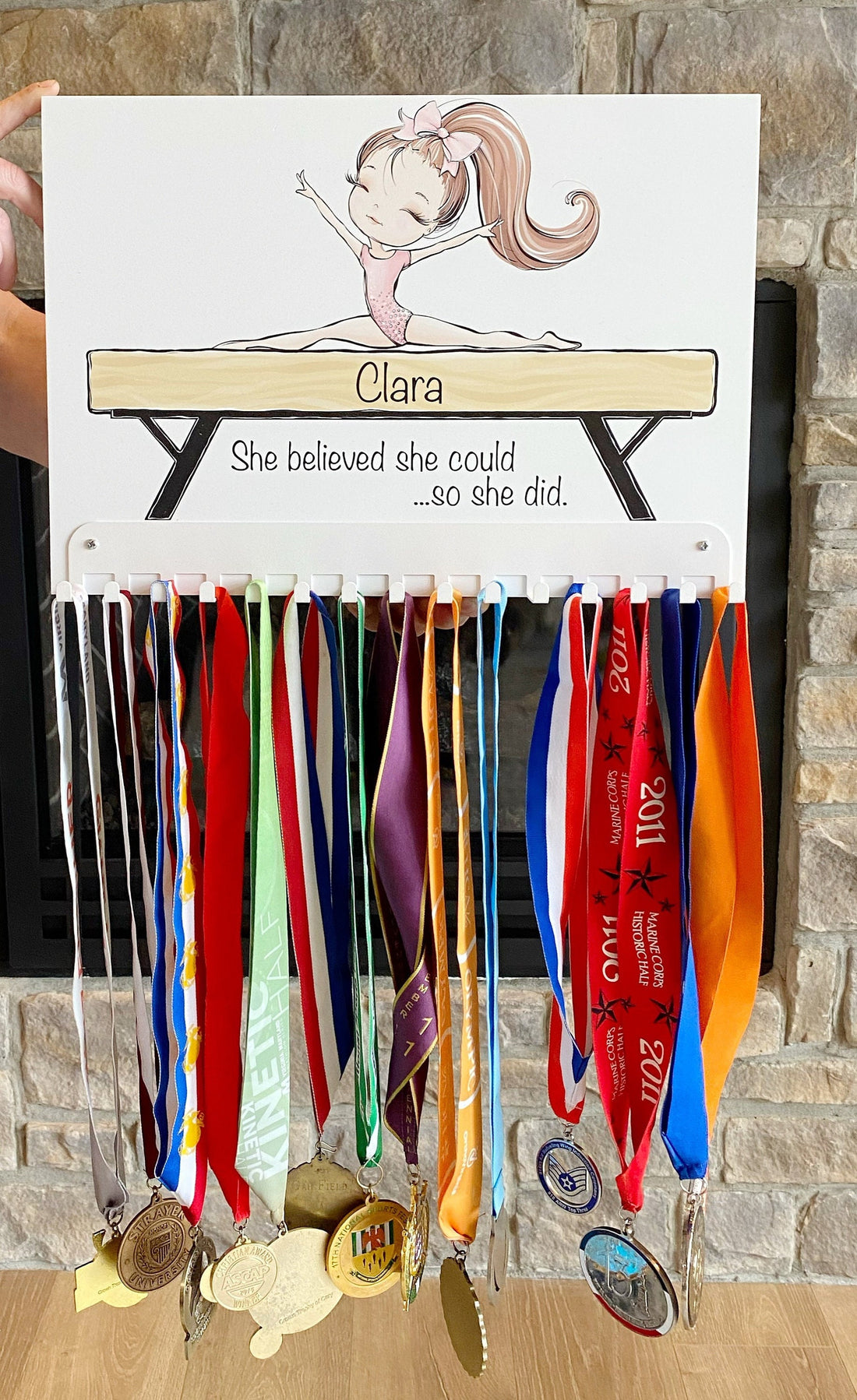 Gymnastic Medal Hanger Sign with Personalized Name
