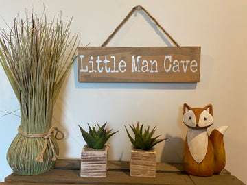 1 Plank Little Man Cave Sign with Rope