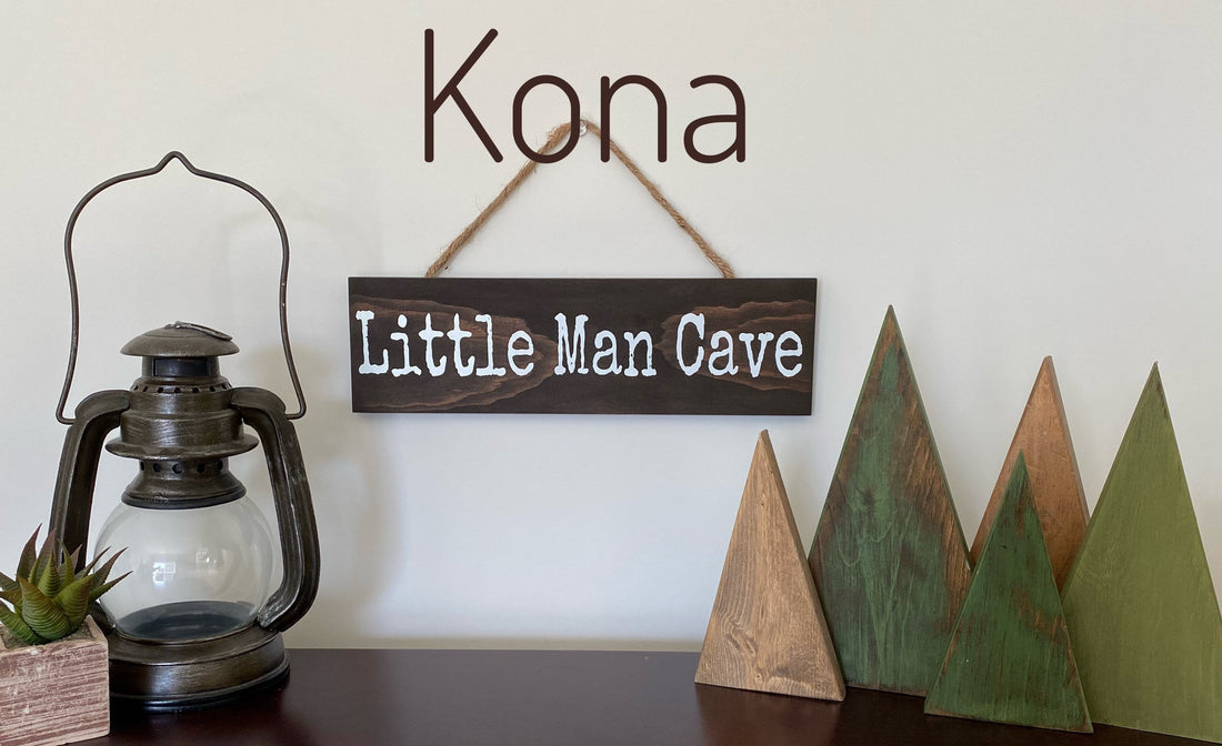 1 Plank Little Man Cave Sign with Rope