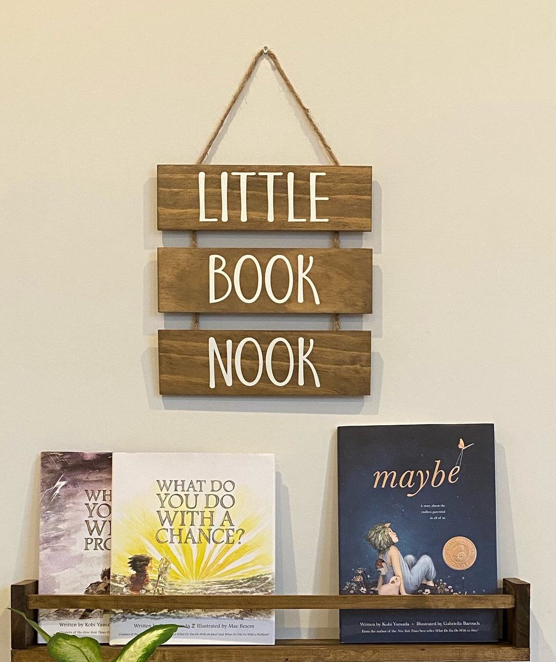 PERSONALIZED Book Nook Sign with Rope