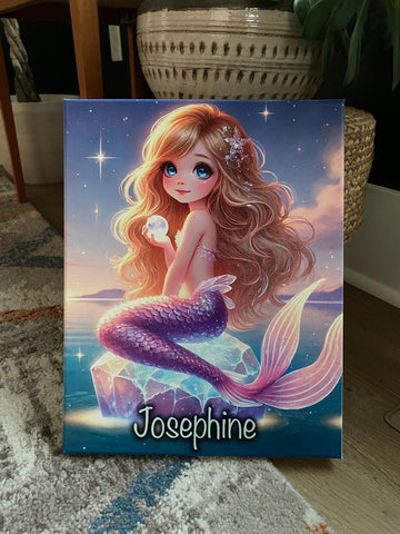 Personalized Mermaid Sign on Canvas