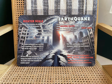 Educational Earthquake Facts Aluminum Sign: Science Classroom Decor