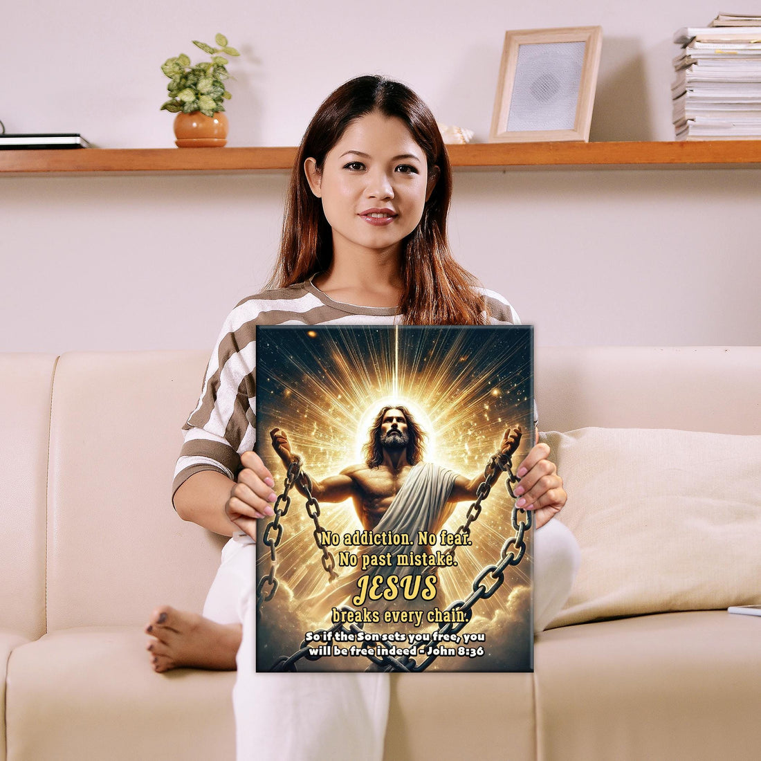 Jesus the Chain Breaker Canvas Art: Christian Inspirational Decor