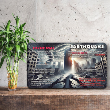 Educational Earthquake Aluminum Sign
