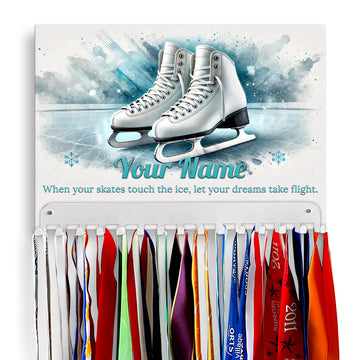 Ice Skating Medal Hanger Sign with Personalized Name