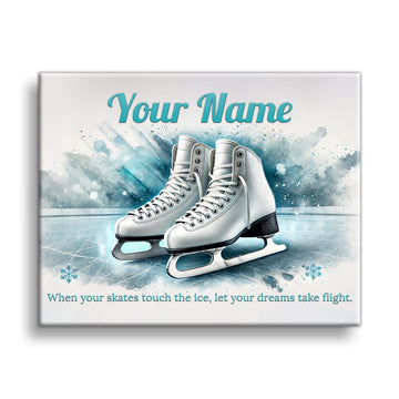 Ice Skating Canvas Sign with Personalized Name