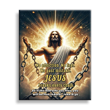 Jesus the Chain Breaker Canvas Art: Christian Inspirational Decor