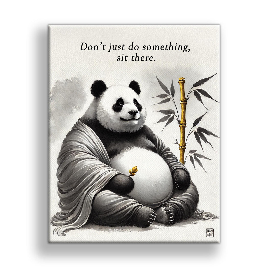 Panda Buddha and Zen Quote Wall Decor