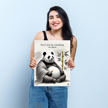 Panda Buddha and Zen Quote Wall Decor