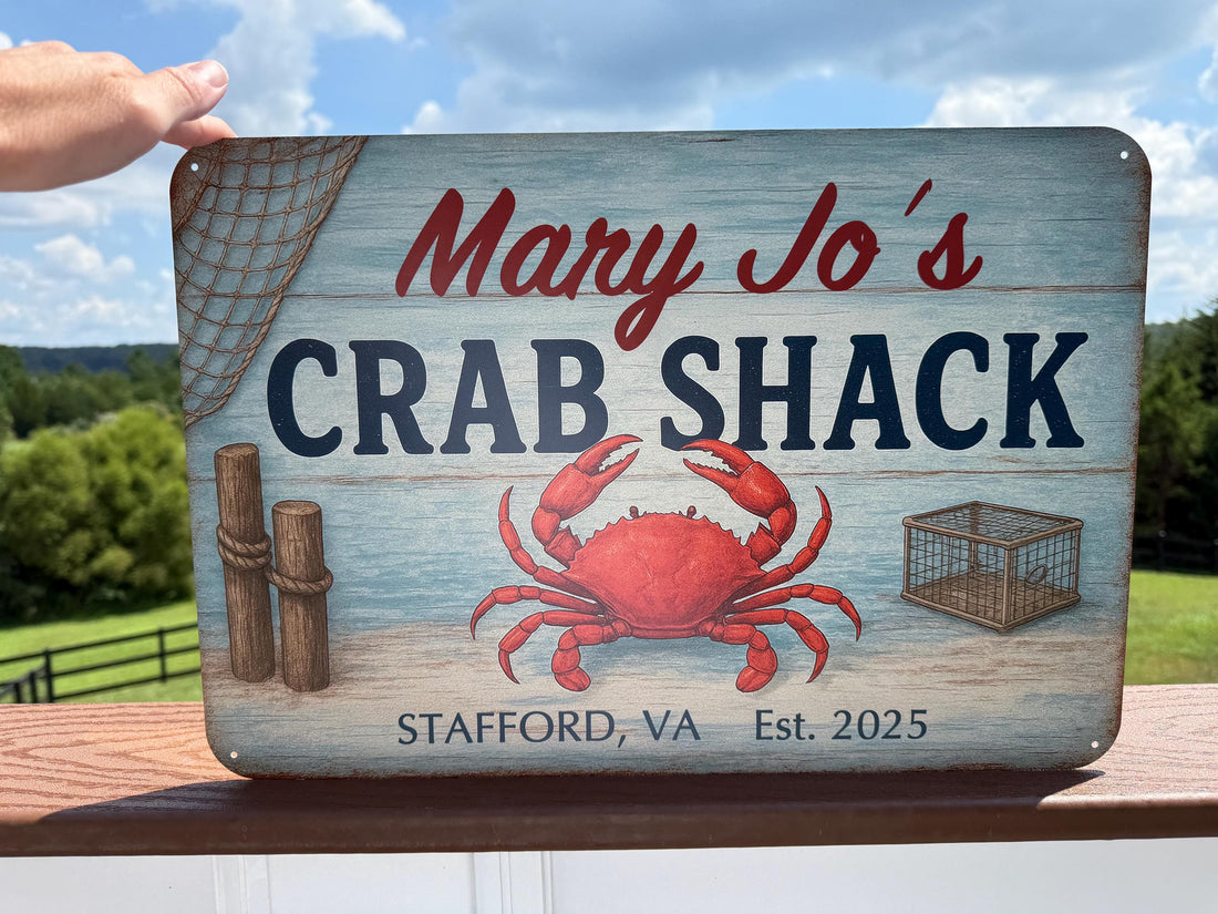 Personalized Crab Shack Sign: Coastal Beach House Decor