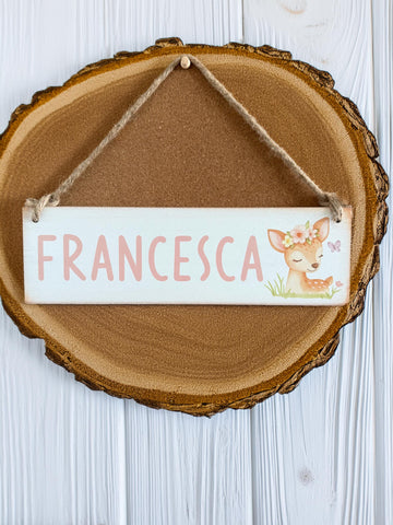 Personalized Woodland Deer Name Sign – Nursery or Kids Room Decor