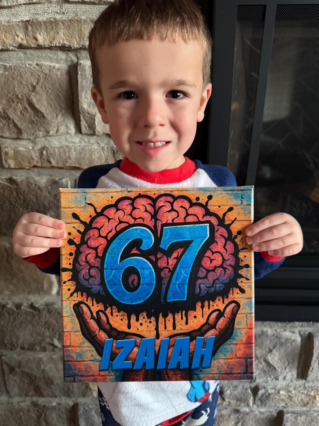 67 Brain Rot Graffiti Canvas with Personalized Name